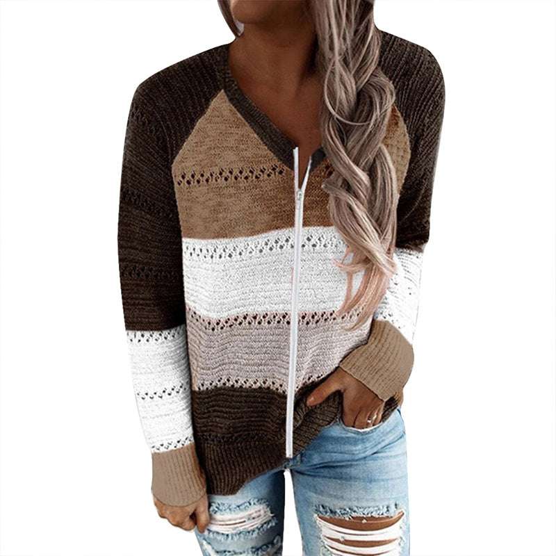 Ladies Color Block Sweater Top - globaltradeleader