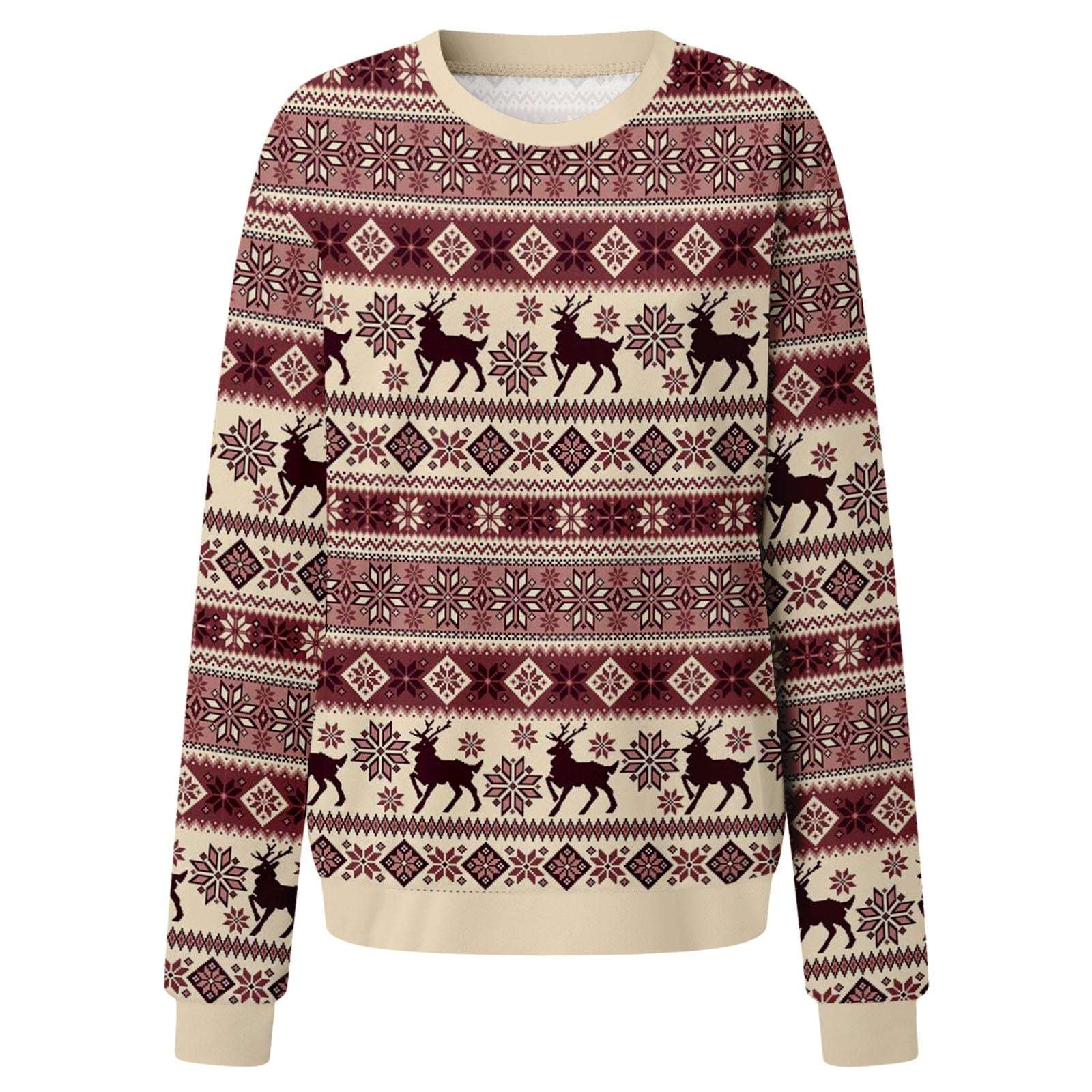 European and American style women's printed elk Christmas sweater