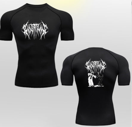 2D Printed Tights T-shirt Quick-drying High Elastic Sports Top Men's Workout Clothes - globaltradeleader