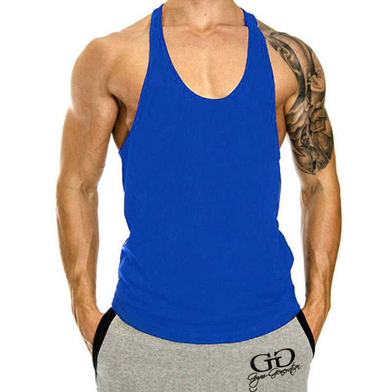Muscle Gym Loose Leisure Sports Vest Men's I-shaped Breathable Sleeveless T-shirt - globaltradeleader