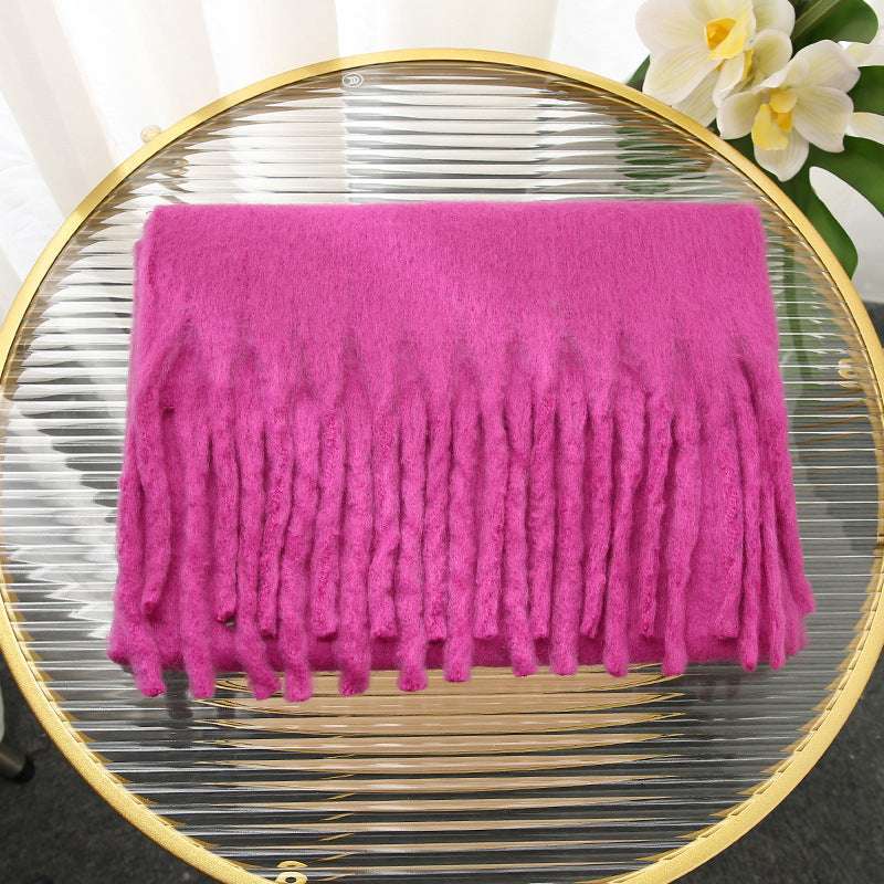 Soft And Warm Tassel Rectangular Scarf Shawl