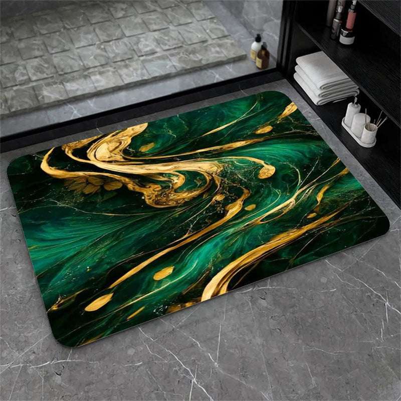Nordic Light Luxury Marbling Diatom Ooze Absorbent Non-slip Floor Mat Toilet Door Quick-drying Feet - globaltradeleader