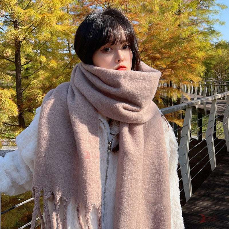 Soft And Warm Tassel Rectangular Scarf Shawl