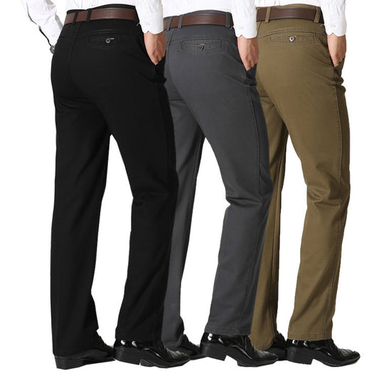 Men's cotton casual straight-leg cargo trousers - globaltradeleader