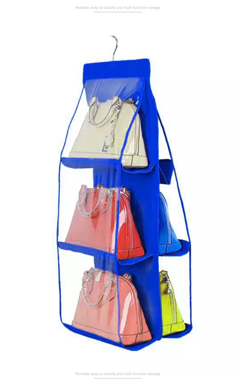 Double-sided Six-layer Visible Transparent Hanging Bag Hanging Storage Hanging Bag