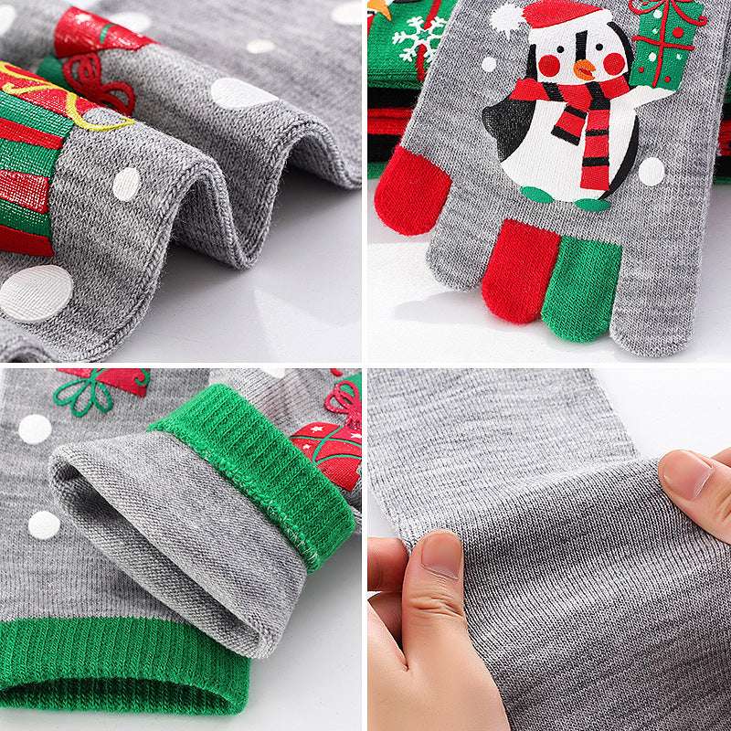 Cute Christmas Five-finger Socks Winter Elastic Sweat-absorbent Split-toe Socks For Women - globaltradeleader