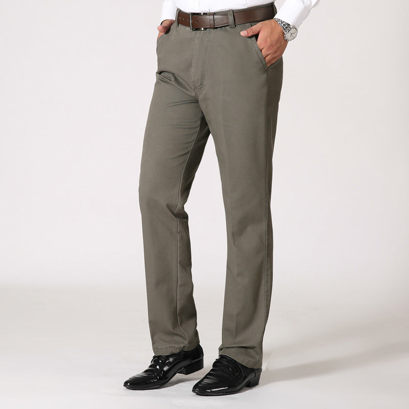Men's cotton casual straight-leg cargo trousers - globaltradeleader