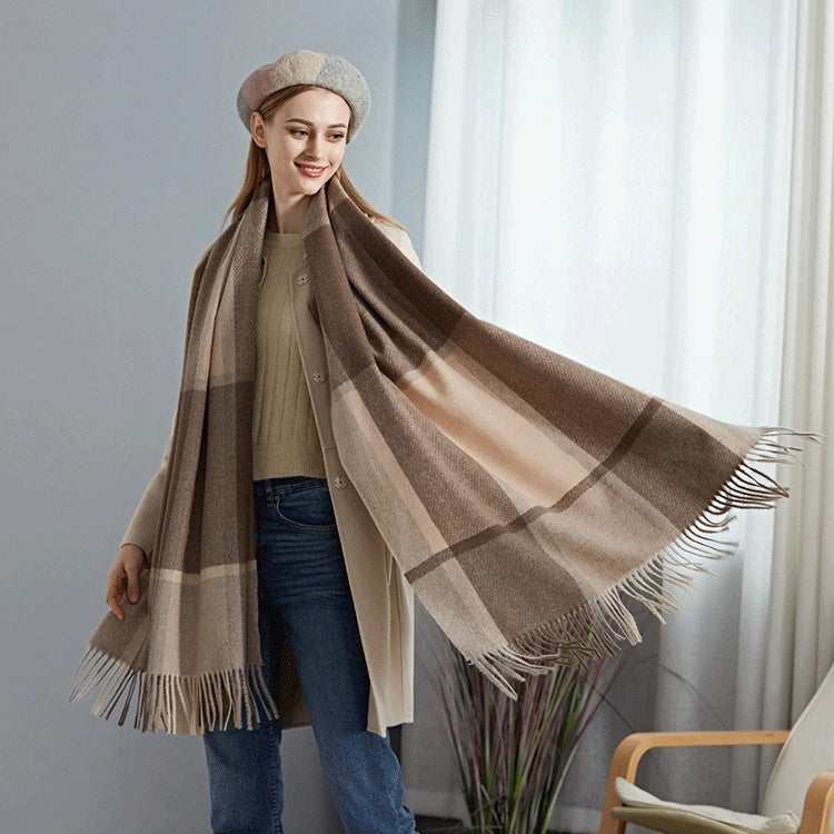 Wool Plaid Women Autumn And Winter Warm Scarf - globaltradeleader