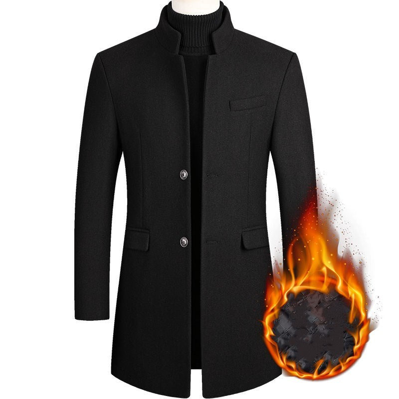 Men's Wool Coat Medium Length Leisure Suit - globaltradeleader