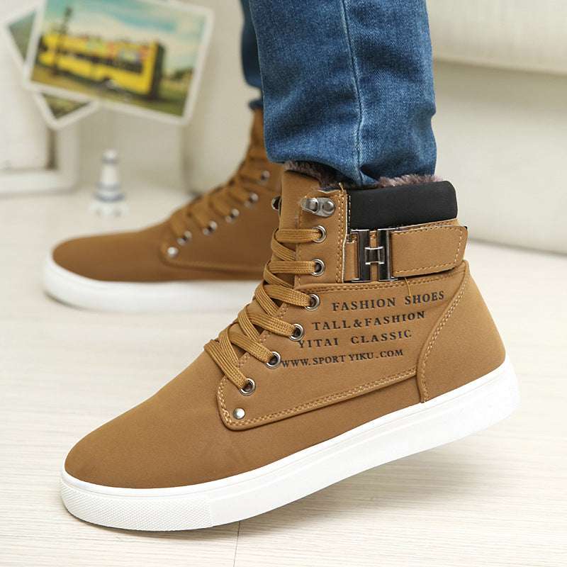 DEKABR Hot Men Shoes Fashion Warm Fur Winter Men Boots Autumn Leather Footwear For Man New High Top Canvas Casual Shoes Men - globaltradeleader