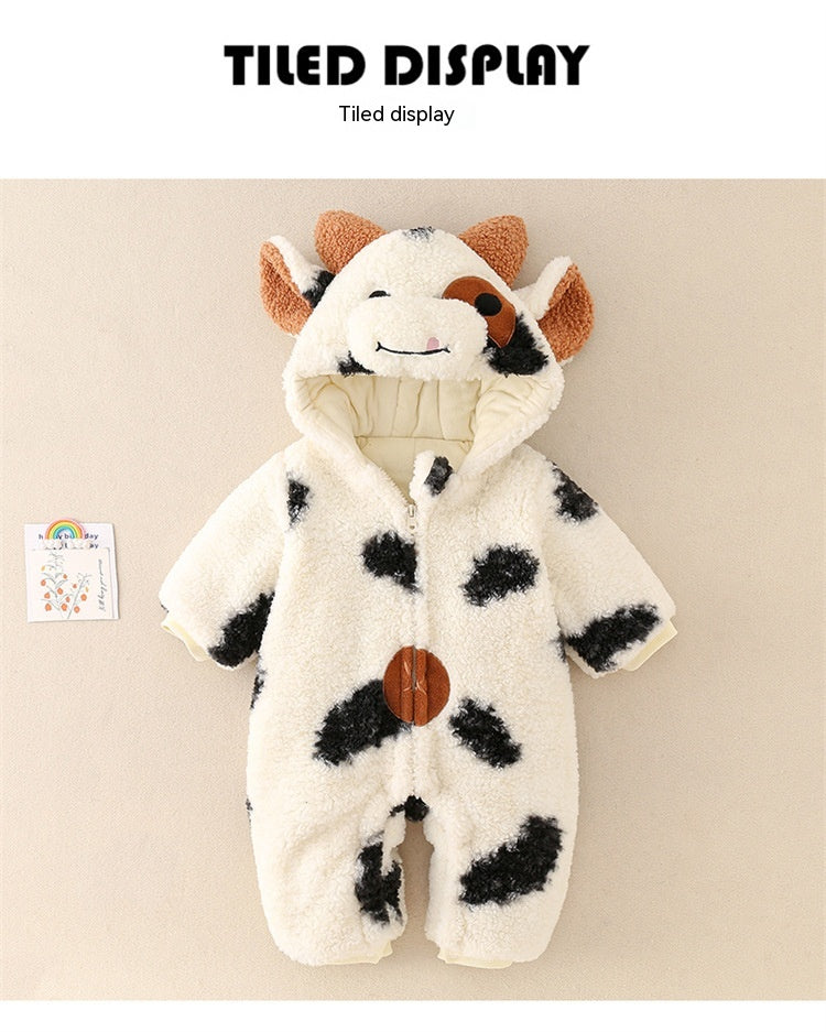 Baby Winter Fleece-lined Thickened Jumpsuit