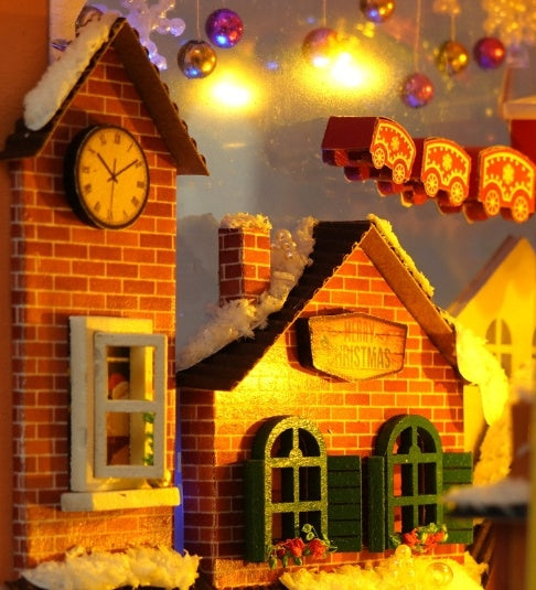 Diy Cottage Christmas Fantasy Hand-assembled 3D Book Stand Wooden Assembled Model Birthday Gift - globaltradeleader