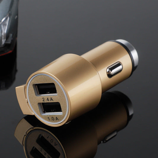 5V2.4A Zinc Alloy Cutter Three In One USB Dual Port Smart Fast Charging Car Charger