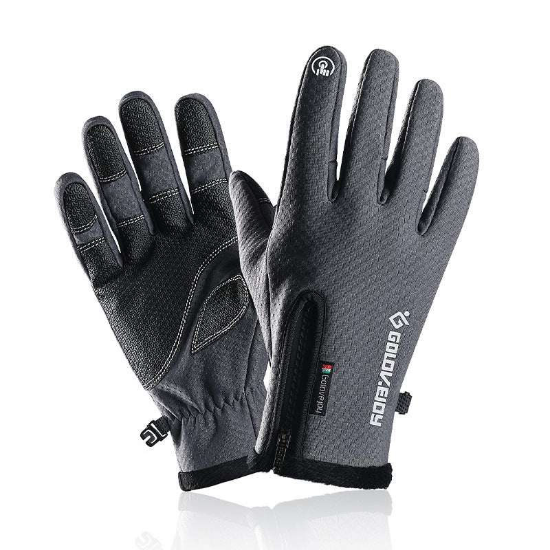 Winter Outdoor Riding Touch Screen Gloves Plus Velvet Zipper - globaltradeleader