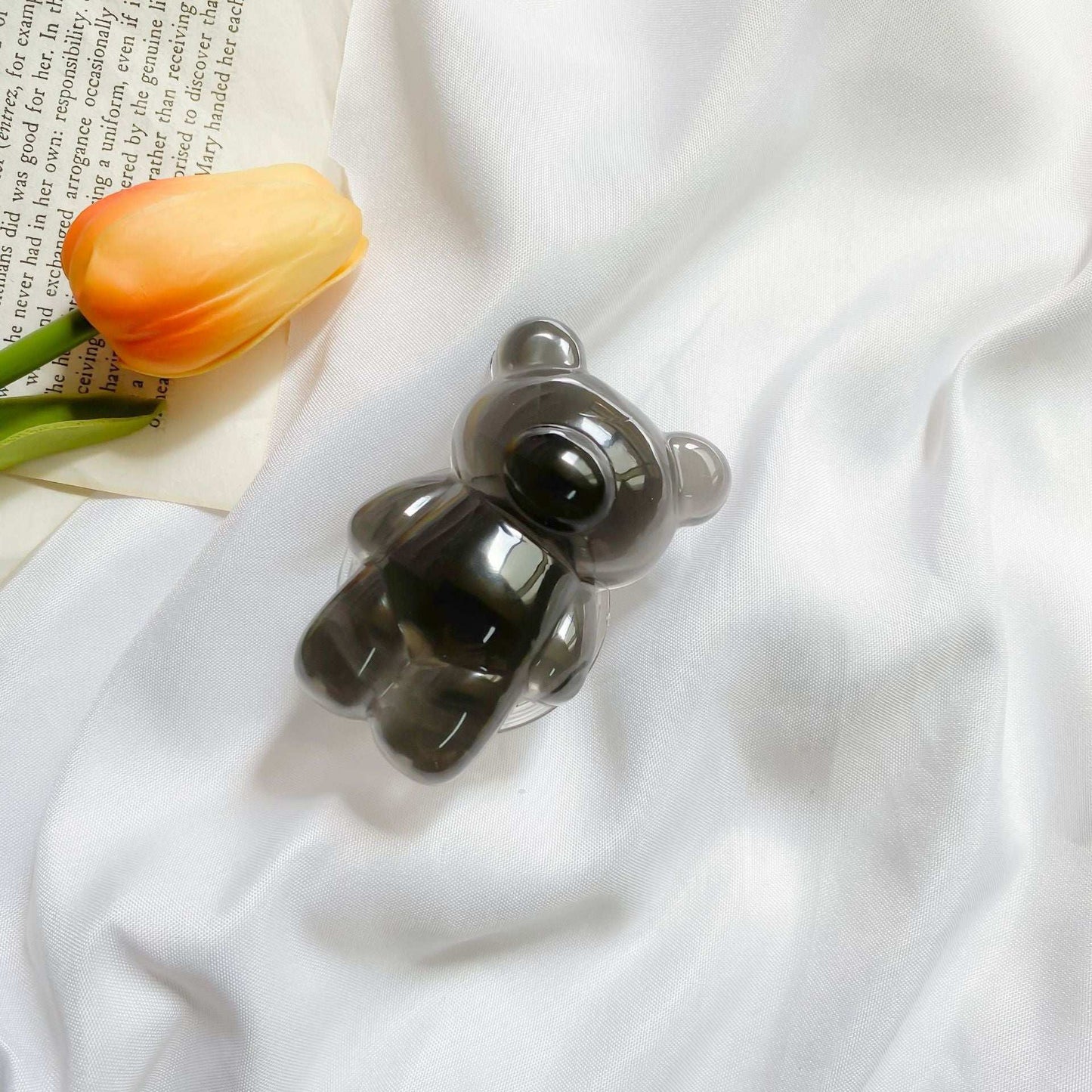 Epoxy Three-dimensional Bear Mobile Phone Airbag Bracket Transparent Paste Retractable Ins Wind Ring Buckle