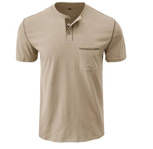 Summer Men's Color Matching Pocket T-shirt Top - globaltradeleader