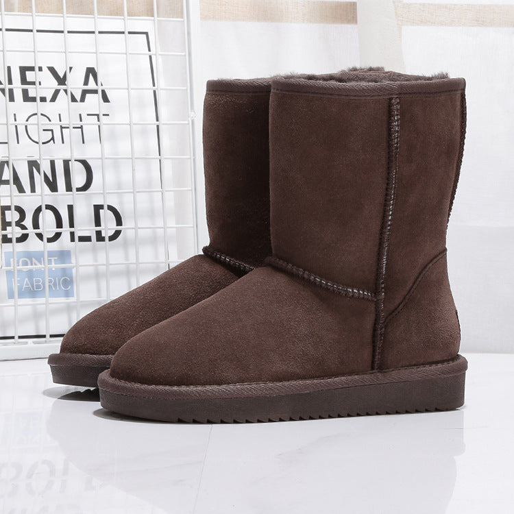 Middle Tube Plus Velvet Warm  Boots Student Cotton Shoes - globaltradeleader
