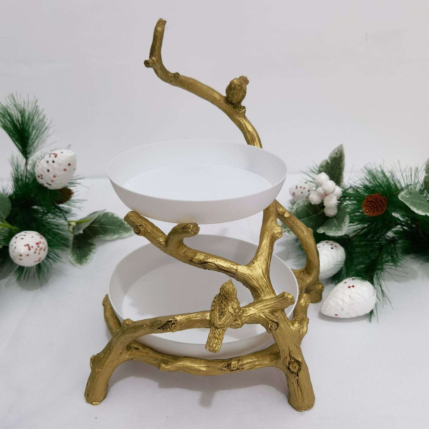 Christmas Two Tier Dinner Plate Holder Resin Crafts