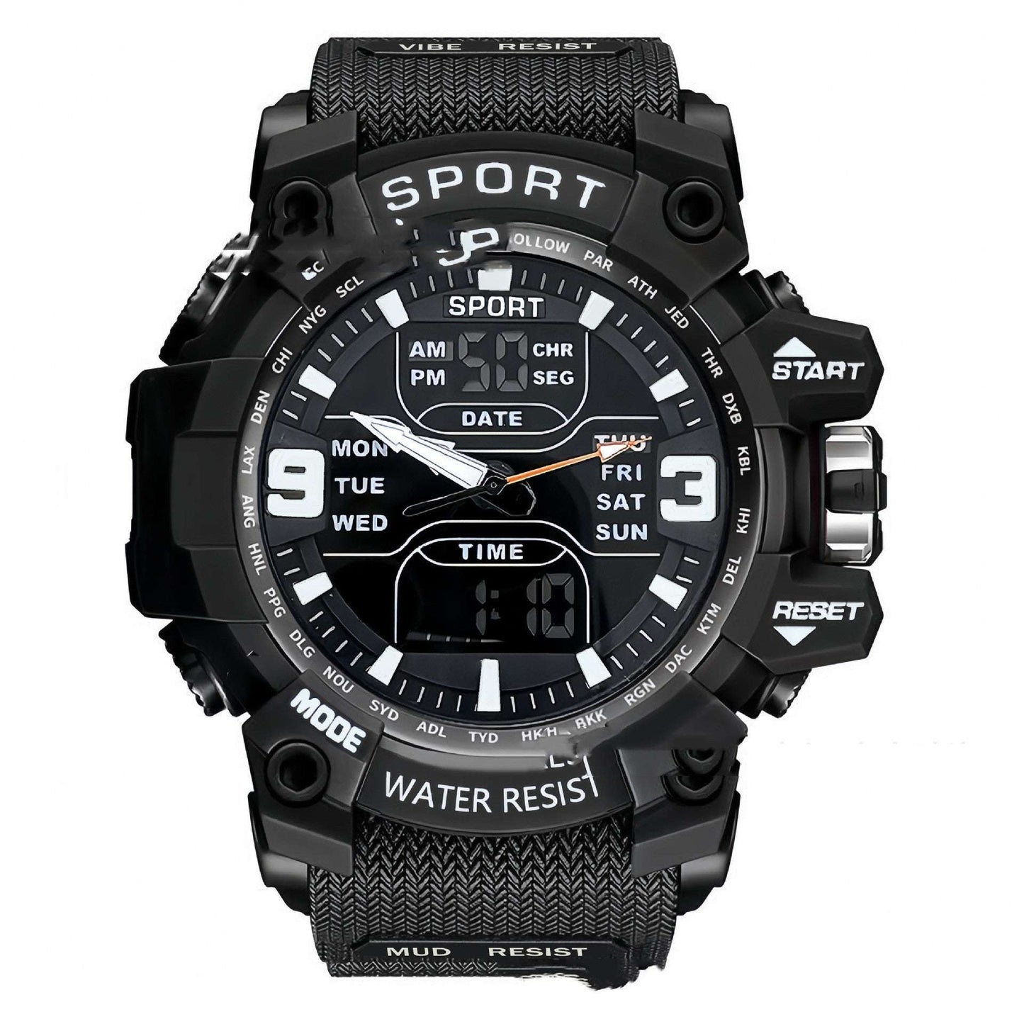 Stylish Black Technology Sports Luminous Boys Electronic Watch