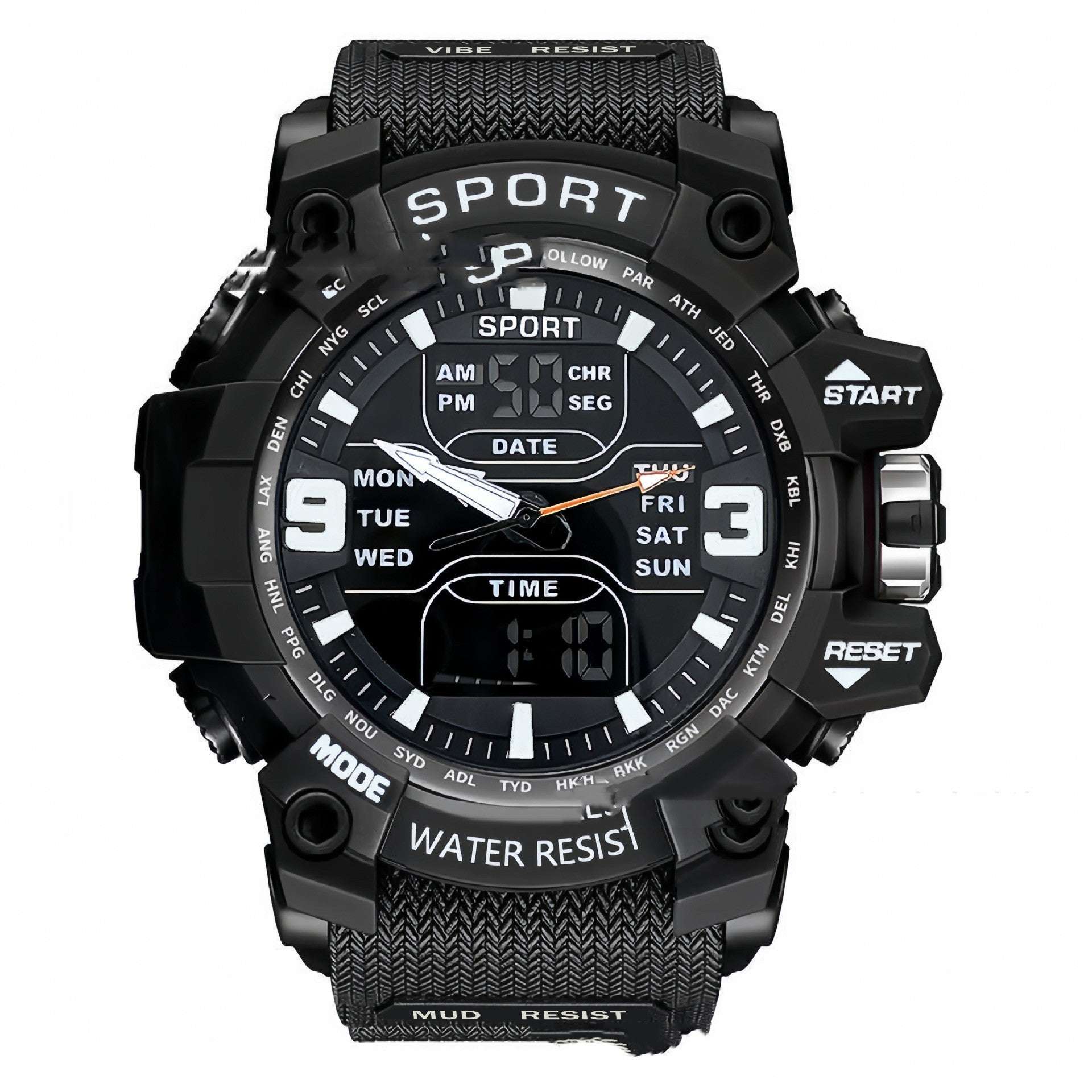 Stylish Black Technology Sports Luminous Boys Electronic Watch