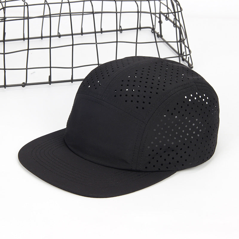 Quick-drying Breathable Five-piece Cap Laser Perforated Nylon Skateboard Hat - globaltradeleader