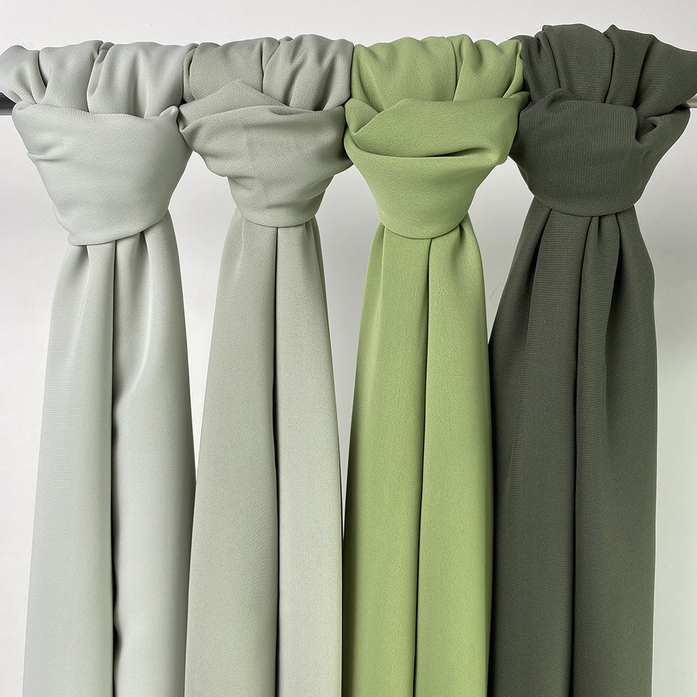 Women's Satin Chiffon Pleated Scarf