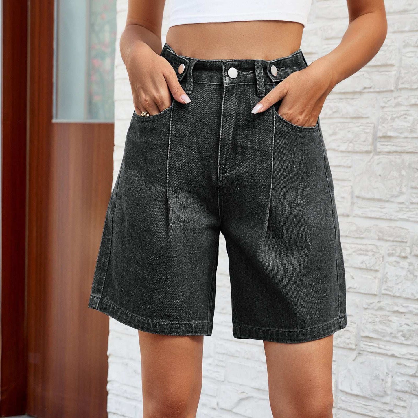 Denim Shorts With Waist Adjustable Design Fashion Summer Pants For Women - globaltradeleader