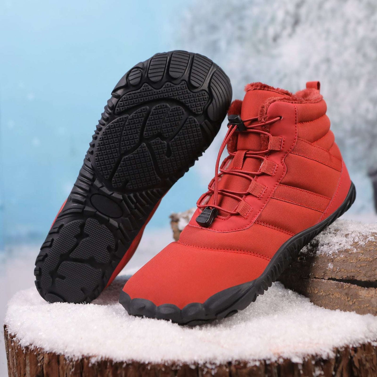 Five Fingers Non-slip Snow Boots Waterproof Velvet Warm Men And Women Outdoor Hiking Shoes - globaltradeleader