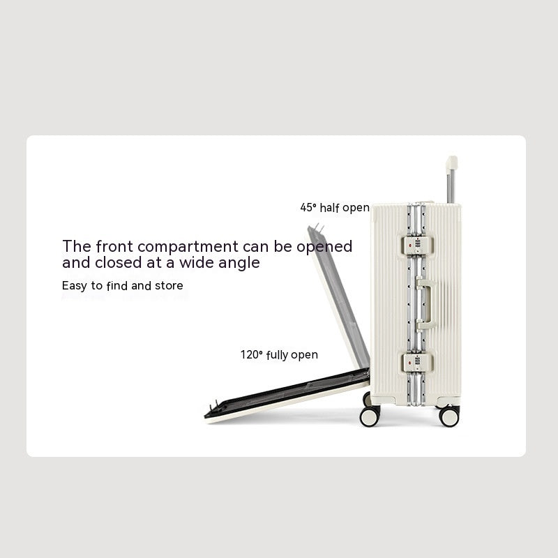 Trolley Aluminum Frame Large Capacity Front Opening Luggage - globaltradeleader