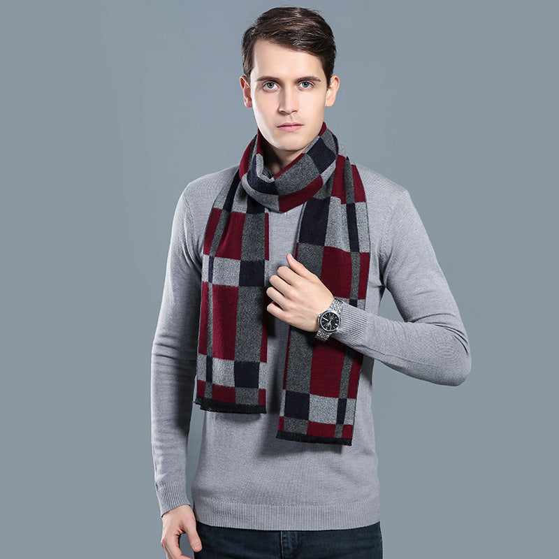 Simple Plaid Warm Keeping Artificial Cashmere Scarf - globaltradeleader