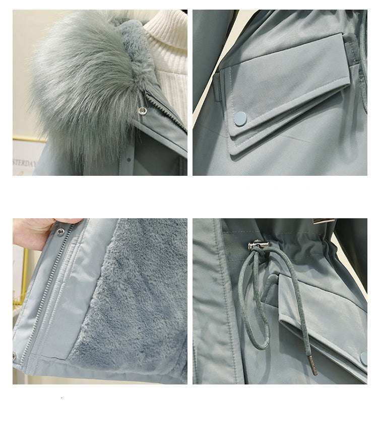 Korean Style Loose Cotton Short Fleece Parka - globaltradeleader