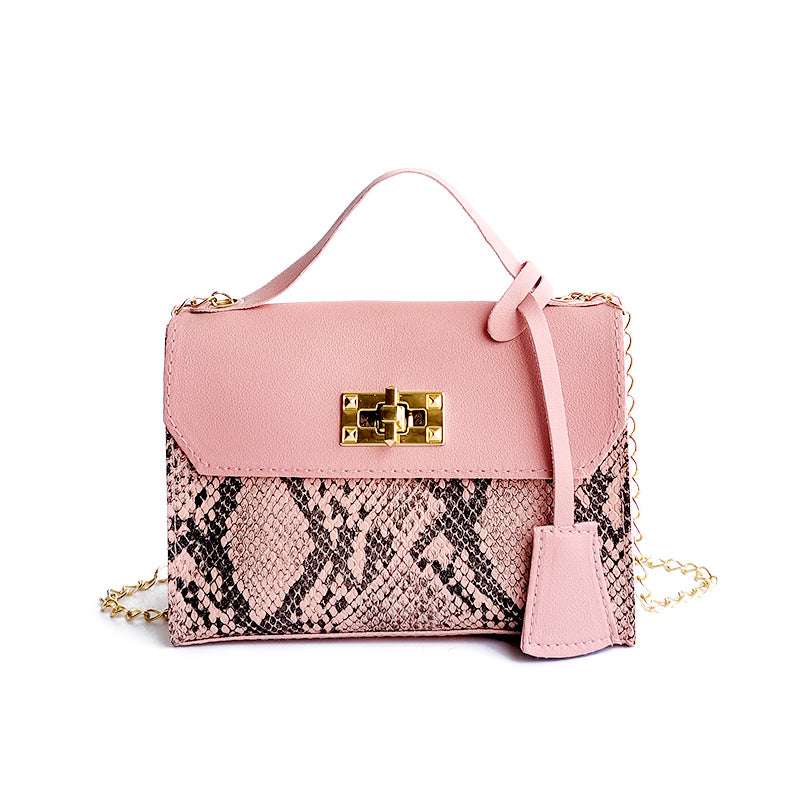 Serpentine Handbags For Women 2021 New Soft PU Shoulder Bags Female Small Square Messenger Bags Ladies Travel Chain Crossbody