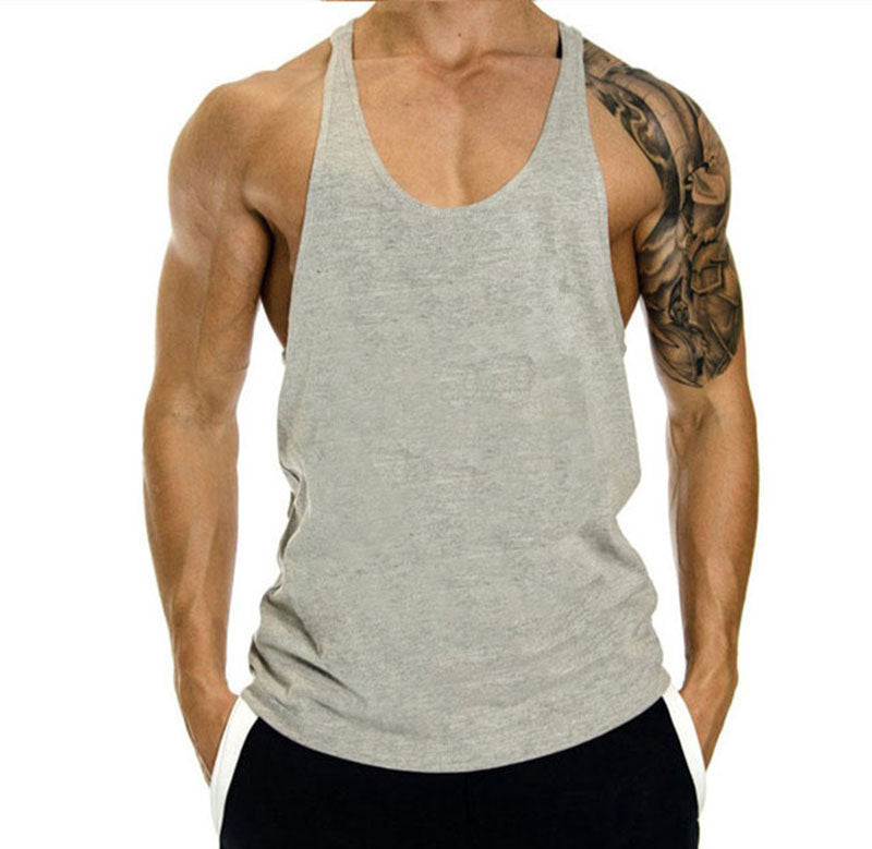 Muscle Gym Loose Leisure Sports Vest Men's I-shaped Breathable Sleeveless T-shirt - globaltradeleader