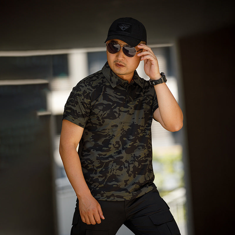 Men's Sports Loose Summer Outdoor Lapel Quick-drying T-shirt - globaltradeleader