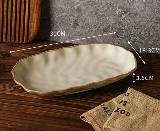 Retro Dish Plate Household Ceramic Bowl - globaltradeleader