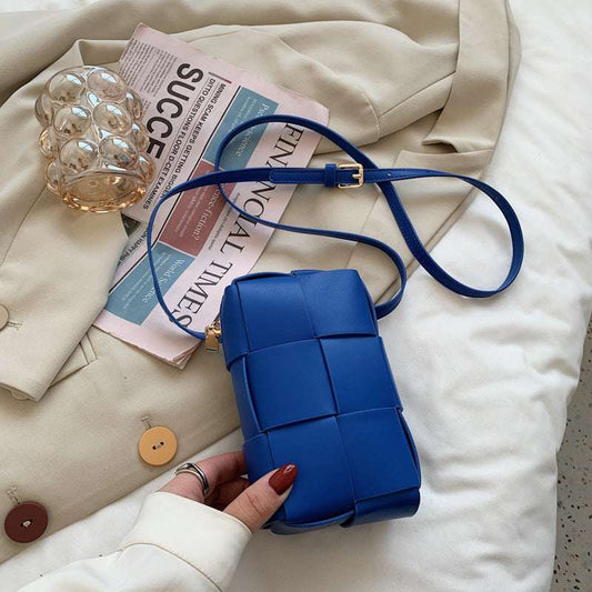 Avocado Green Fanny Pack With Square Plaid Braid Bag