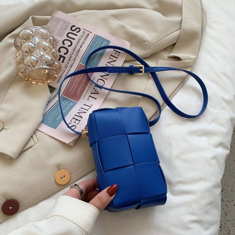 Avocado Green Fanny Pack With Square Plaid Braid Bag