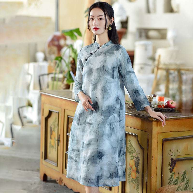Retro Cotton And Linen Women's Spring Dress Chinese Style Cheongsam