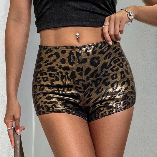 European And American Sexy Shorts Low Waist Irregular Leopard Print Hot Pants For Women - globaltradeleader