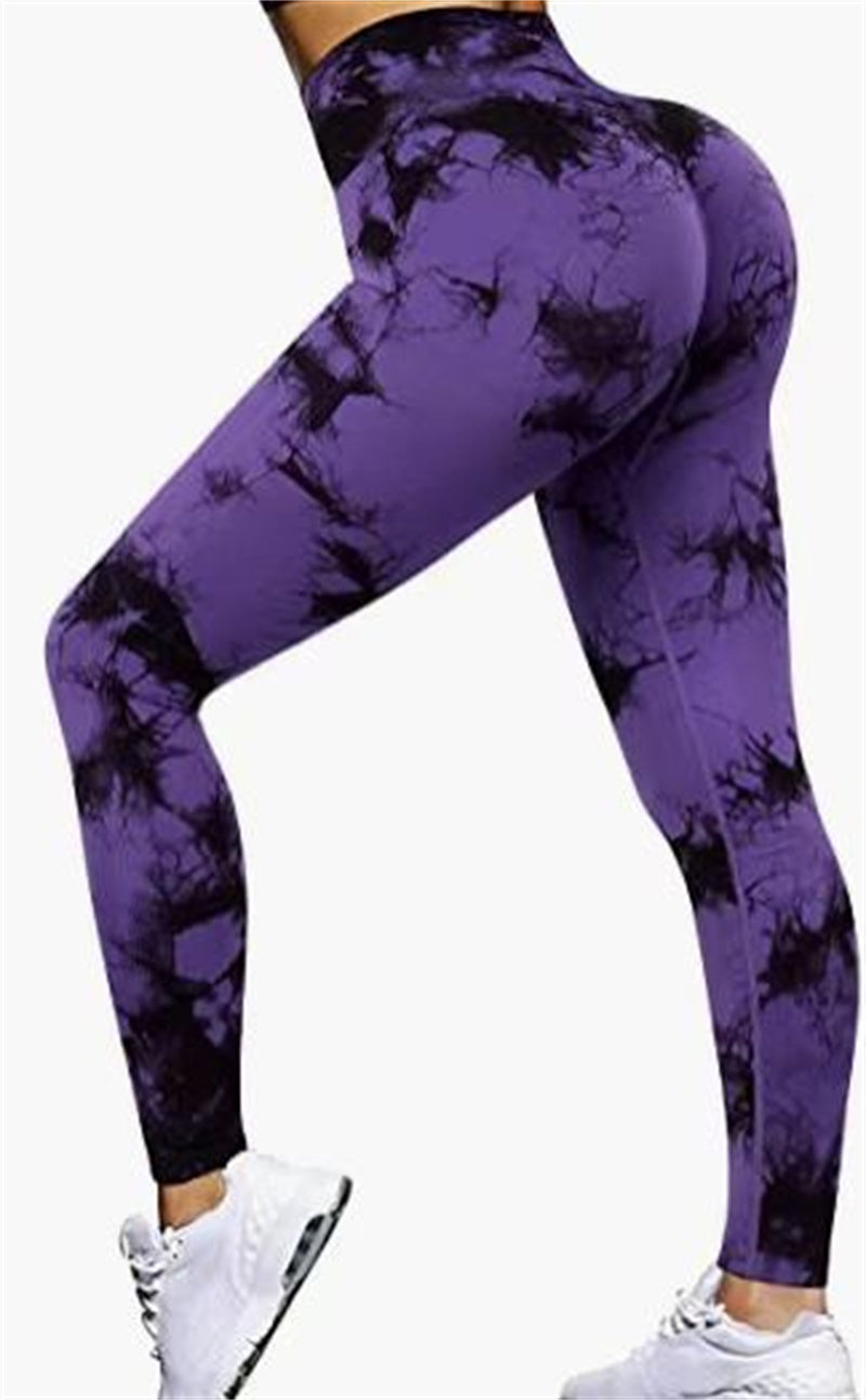 Fashion Tie Dye Printed Leggings High Waist Hip Lifting Tight Fitness Sports Yoga Pants For Women - globaltradeleader