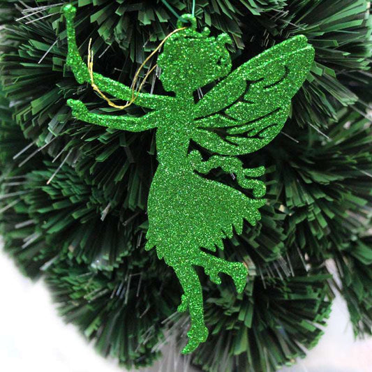 Christmas Decorations Gold Powder Plastic Color Torch Angel Small Pendant
