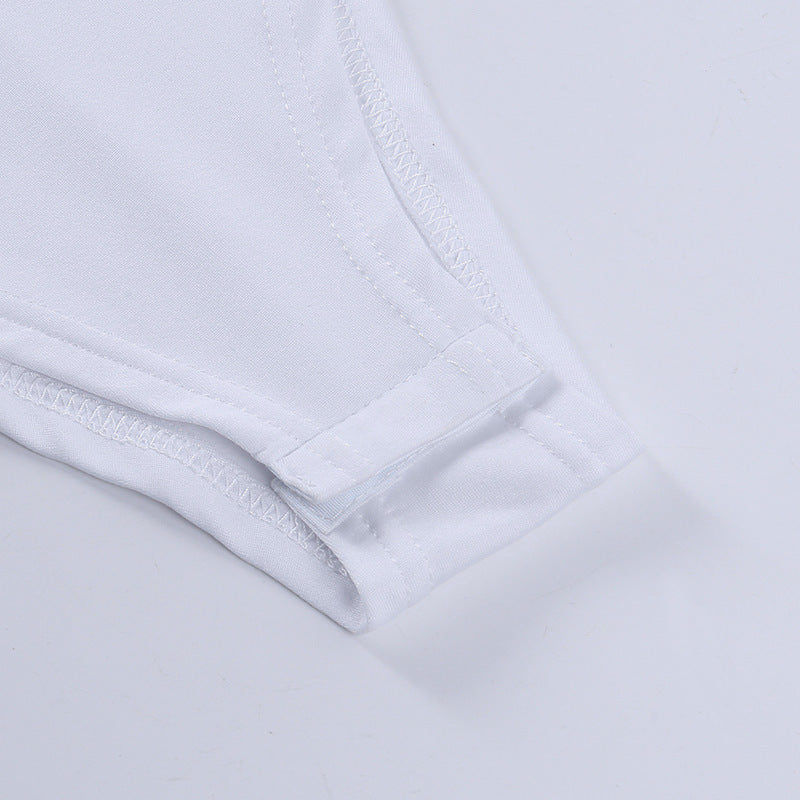 Women's Fashionable Temperament Polo Collar Half Button Slim-fit Long-sleeved Jumpsuit - globaltradeleader