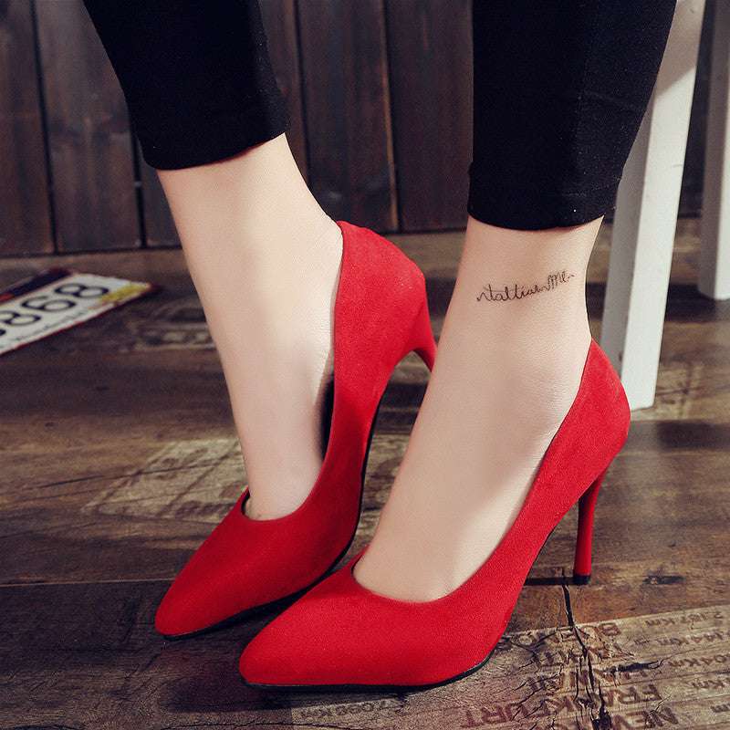 Single Korean Style Shallow Mouth High Heel Women's Shoes - globaltradeleader