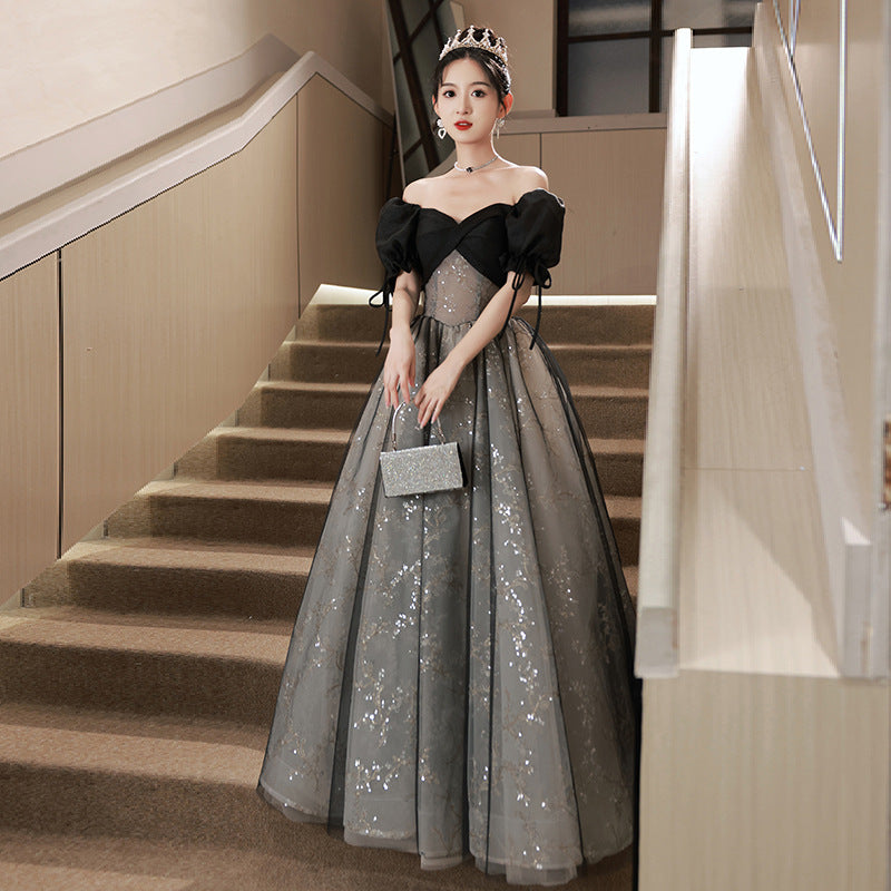 Off-shoulder Evening Dress High Sense Annual Birthday Performance Princess Dress