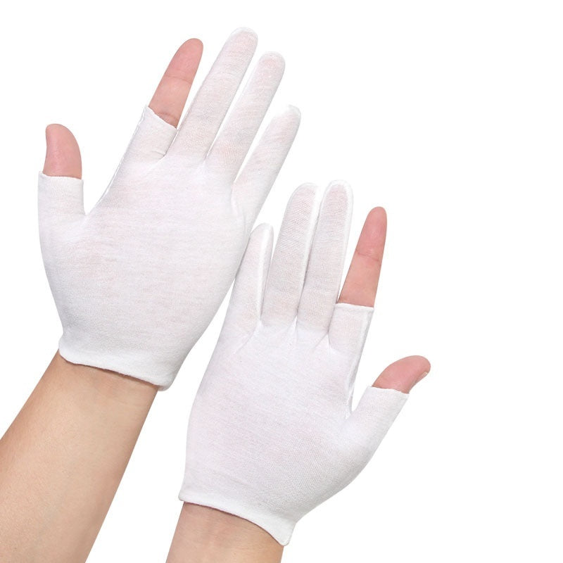 Exposed Five-finger White Cotton Gloves Half-finger And Breathable Sweat-absorbent Thin - globaltradeleader