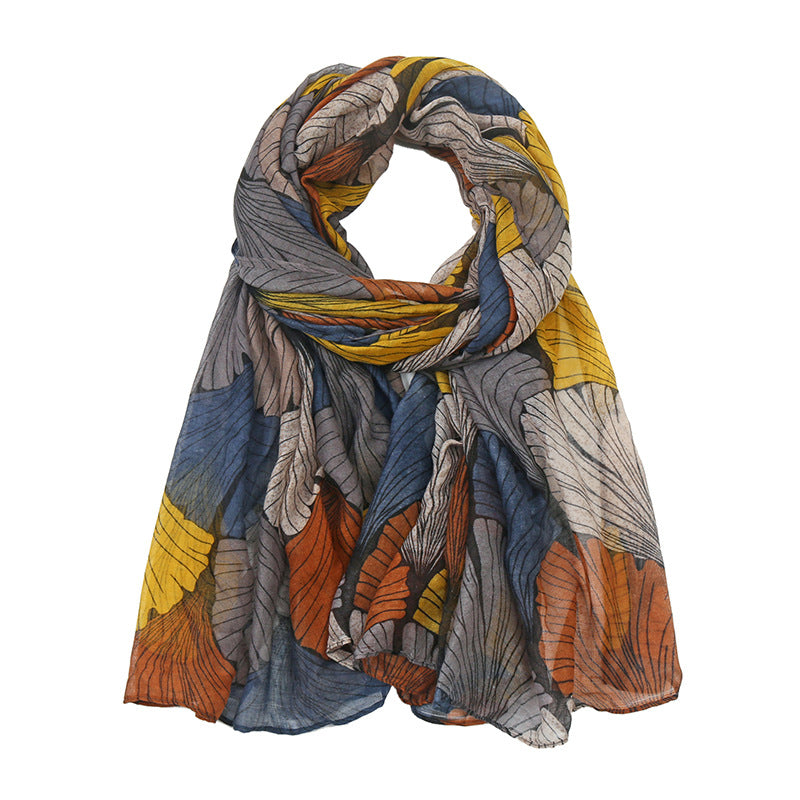 Printed Bali Yarn Scarf Women's Cotton And Linen Talma