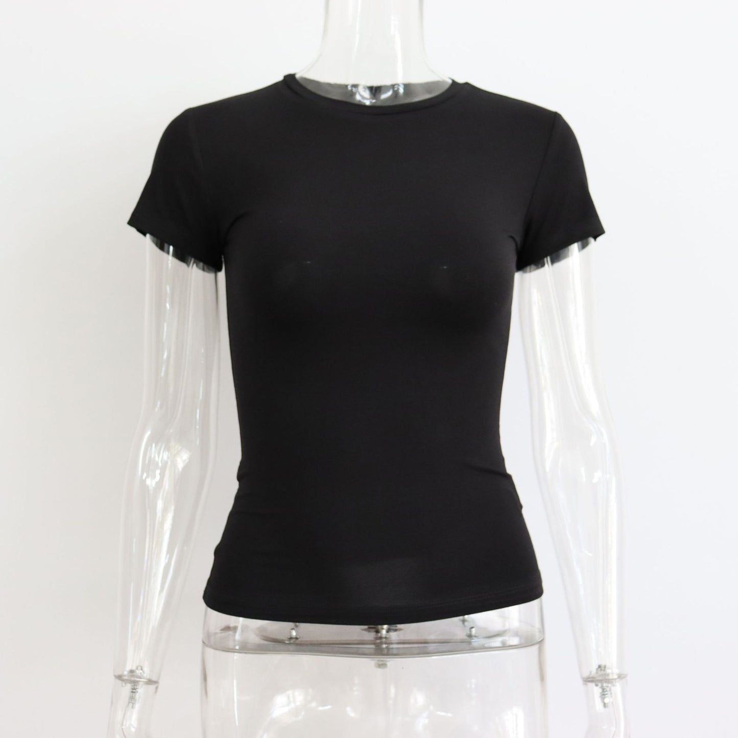 Basic Style Round Neck Short Sleeve Women's Tight Sexy - globaltradeleader