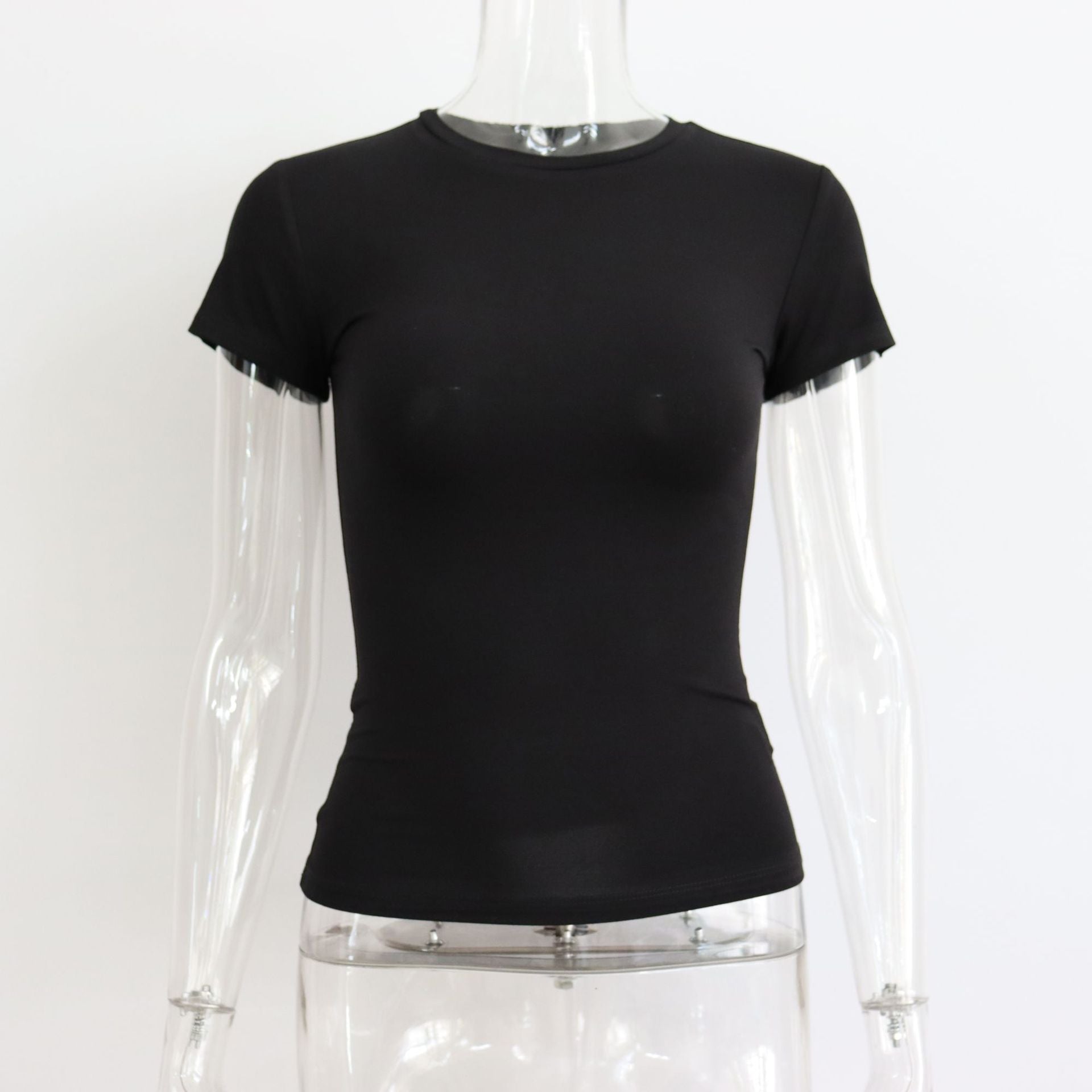 Basic Style Round Neck Short Sleeve Women's Tight Sexy - globaltradeleader