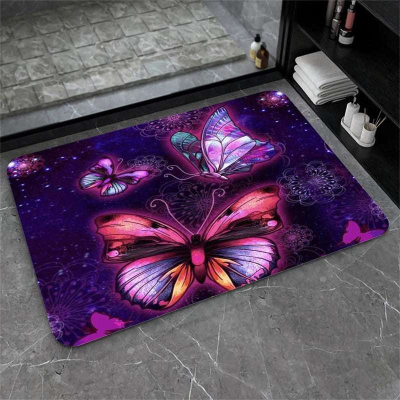 Nordic Light Luxury Marbling Diatom Ooze Absorbent Non-slip Floor Mat Toilet Door Quick-drying Feet - globaltradeleader