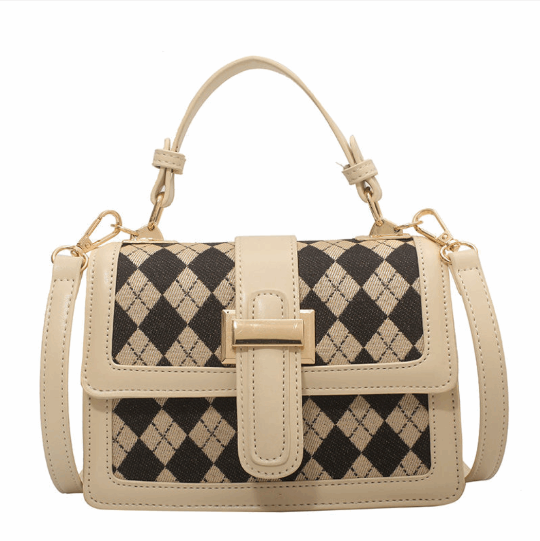 Houndstooth Small Shoulder Messenger Bag College Students Portable Large Capacity